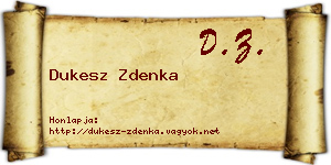 Dukesz Zdenka névjegykártya